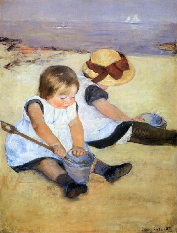 Children Playing On The Beach, 1884 - Mary Cassatt Painting on Canvas